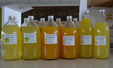 Bottles of cordial